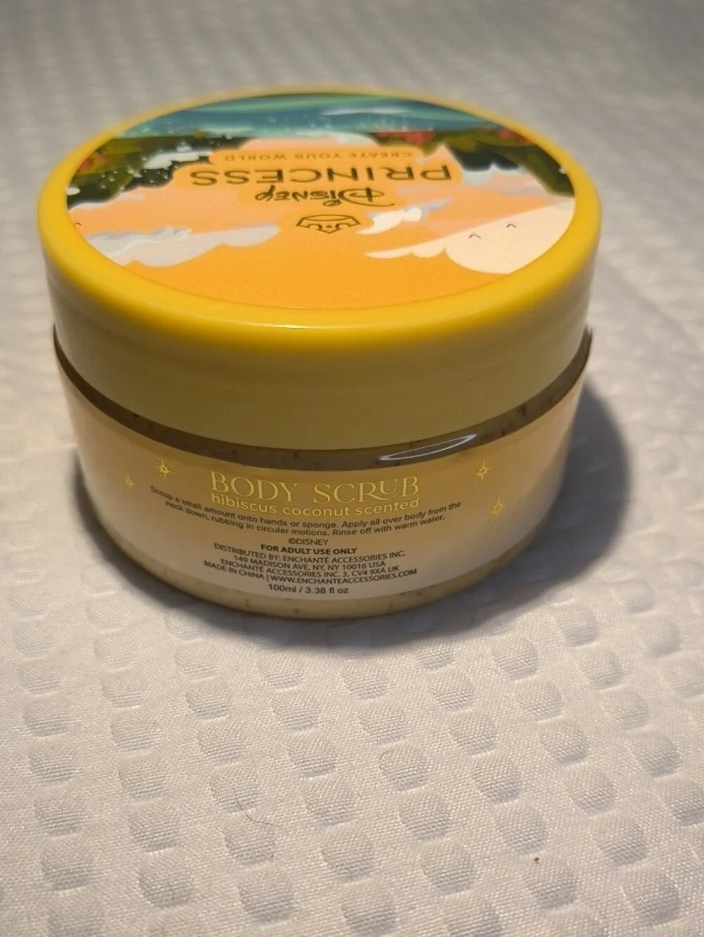 Disney Princess Yellow Hibiscus Coconut Body Scrub Jar
